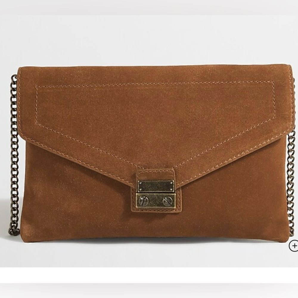 J. Crew suede bag with chain